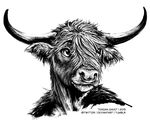  2015 anthro blackteagan bovine bust_portrait cattle digital_drawing_(artwork) digital_media_(artwork) facial_piercing front_view fur greyscale hair horn male mammal monochrome nose_piercing nose_ring piercing portrait septum_piercing signature simple_background solo white_background 