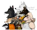  2016 aardwolf adam_bryce_thomas al_(weaver) ambiguous_gender anneke_(weaver) anthro avo_(weaver) badger betty_(weaver) bread burger canine caprine charlie_(weaver) cheese cigarette clothed clothing colored digital_drawing_(artwork) digital_media_(artwork) disney egyptian_wolf english_text ermine eyes_closed fan_character female food fox frown fur group hair hyena invalid_color laugh lettuce male mammal marty_(weaver) meat mustelid open_mouth ozzy_(weaver) pack_street portrait remmy_cormo retsofnoraa sheep sibling simple_background smile smoke smoking standing striped_hyena t_rex_(weaver) teeth text tongue twins white_background wolf wolter_(weaver) zootopia 