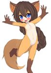  24cakes armpits blue_eyes blush breasts brown_hair canine cub cute featureless_breasts featureless_crotch female fox hair happy mammal nude sketch young 