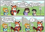  ! 2016 ? ?! blue_eyes brother brother_and_sister brown_eyes canine clothed clothing comic daughter english_text father father_and_daughter father_and_son female fox fully_clothed fur fursuit fuzzt0ne green_eyes group human humor leash male mammal mother mother_and_daughter mother_and_son open_mouth orange_fur outside parent scarf sibling sister son speech_bubble teeth text tongue white_fur young 