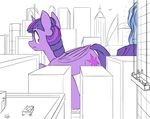  city cutie_mark duo equine feathered_wings feathers female feral friendship_is_magic hair hooves horn human mammal my_little_pony outside purple_eyes purple_feathers purple_hair sketch standing tsitra360 twilight_sparkle_(mlp) winged_unicorn wings 
