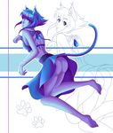  1girl ass blue_eyes blue_hair blue_skin cat_ears lapis_lazuli_(steven_universe) steven_universe tail 