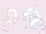  alien cartoon_network clothing female flower gem_(species) invalid_background invalid_tag lying not_furry plant ruby_(steven_universe) sapphire_(steven_universe) steven_universe unknown_artist 