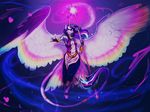  5_fingers anthro clothed clothing equine feathered_wings feathers female friendship_is_magic hair horn mammal my_little_pony purple_feathers purple_hair solo spread_wings staff turnipberry twilight_sparkle_(mlp) white_eyes winged_unicorn wings 