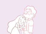  cartoon_network clothing connie_(steven_universe) eyes_closed female human male mammal not_furry simple_background steven_quartz_universe steven_universe sweat unknown_artist young 