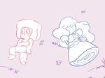  alien cartoon_network clothing female flower gem_(species) invalid_background invalid_tag lying not_furry plant ruby_(steven_universe) sapphire_(steven_universe) steven_universe unknown_artist 