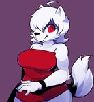  2013 anthro armband breasts canine clothed clothing dress female fur hair mammal mangneto red_eyes simple_background vanessa_(mangneto) white_fur white_hair wide_hips wolf 