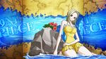  blonde_hair flower kaya_(one_piece) looking_at_viewer one_piece stone tagme water 