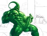  abs anthro athletic balls biceps big_muscles cum digital_drawing_(artwork) digital_media_(artwork) ejaculation erection goo green_goo humanoid kuron league_of_legends male muscular muscular_male not_furry nude open_mouth orgasm pecs shiny simple_background slime solo video_games white_background yellow_eyes zac_(lol) 