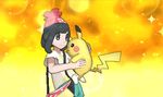  animated animated_gif black_hair female_protagonist_(pokemon_sm) hat pikachu pokemon_sm throwing 