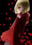  1girl blonde_hair child commentary_request drag-on_dragoon drag-on_dragoon_1 dress gloves highres manah red_dress red_eyes short_hair solo wa_(87s-87) 