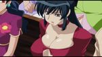  00s 2girls animated animated_gif between_breasts black_hair bouncing_breasts breasts cellphone choker cleavage cleavage_cutout cleavage_reach female fujimura_shizuru huge_breasts indoors jiggle long_hair multiple_girls phone sasagure_konami shinkon_gattai_godannar!! sitting solo_focus 