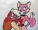  anthro breasts cat clothed clothing djinn fan_character feline female fur hair looking_at_viewer mammal pink_fur red_skin shima_luan simple_background smile super_planet_dolan syndicator420 white_background white_hair 