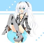  bare_shoulders black_heart blue_eyes breasts crawford_(semochan) dogoo gloves long_hair looking_at_viewer medium_breasts neptune_(series) open_mouth smile solo symbol-shaped_pupils twintails white_hair 
