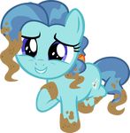  2016 alpha_channel blue_eyes blue_fur cutie_mark dirt earth_pony equine female feral friendship_is_magic fur hair hi_res horse ironm17 looking_at_viewer mammal multicolored_hair my_little_pony petunia_paleo_(mlp) pony simple_background smile solo transparent_background two_tone_hair 