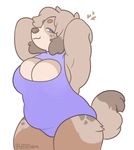  0phanim anthro armpits australian_shepherd belly big_belly big_breasts bodysuit breasts canine clothed clothing dog female fluffy fluffy_tail fur hair huge_breasts invalid_tag keyhole_shirt mammal simple_background skinsuit smile solo spots standing tight_clothing white_background 