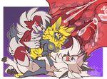  2016 breasts brown_fur canine cum female fur lycanroc male male/female mammal midday_lycanroc midnight_lycanroc nintendo nude penetration penis pok&eacute;mon red_fur sex vaginal vaginal_penetration video_games whimsydreams white_fur wolf 
