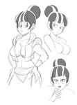  1girl breasts bulma chichi cleavage dragonball dragonball_z earrings fusion wide_hips 