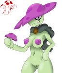  anthro armpits big_breasts breasts cape clothing digital_media_(artwork) female flora_fauna humanoid looking_at_viewer mammal mushroom night_cap nipples not_furry nude plant plants_vs_zombies pussy signature simple_background solo standing thompson-vonjung video_games 