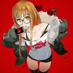  brown_eyes glasses gzm jacket long_hair orange_hair persona persona_5 sakura_futaba solo 