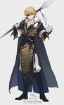  blonde_hair blue_eyes dagger eyepatch highres juan_can_yun male_focus polearm solo soul_(tamashii) spear spoilers thunderbolt_fantasy weapon 