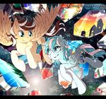  black_bars blue_eyes blue_feathers blue_hair brown_hair cutie_mark duo equine eyelashes fan_character feathered_wings feathers female flying hair hooves ka-samy male mammal my_little_pony nude pegasus smile tan_feathers white_hair wings 