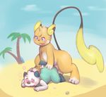  all_fours alolan_raichu anal anal_penetration balls beach big_dom_small_sub blush digitigrade doggystyle duo from_behind_position lambent male male/male mammal mind_control nintendo oshawott penetration penis pok&eacute;mon rodent seaside semi-anthro sex size_difference spiral_eyes tongue tongue_out video_games 