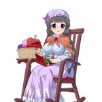  :d argyle bangs basket black_hair blue_eyes blunt_bangs blush book bow braid breasts brooch chain chair colored_eyelashes dress eyebrows_visible_through_hair eyewear_chain floral_print frilled_dress frills from_side full_body glasses hair_tie happy hat hat_bow holding holding_book jewelry knitting_needle kusaka_souji large_breasts little_red_riding_hood little_red_riding_hood_(grimm) long_dress long_hair long_sleeves looking_at_viewer mob_cap nail_polish needle official_art open_book open_mouth pillow pink_nails purple_bow purple_dress purple_hat rimless_eyewear rocking_chair roomy_powan rose_print round_eyewear shawl sitting sleeve_cuffs smile solo table translated transparent_background turtleneck twin_braids uchi_no_hime-sama_ga_ichiban_kawaii very_long_hair yarn yarn_ball 
