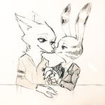  2016 anthro canine disney female fox jack_savage lagomorph male mammal monmokamoko rabbit sketch skye_(zootopia) zootopia 