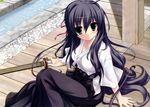  black_hair japanese_clothes kanou_kayoko koiiro_soramoyou long_hair ruchie sword 