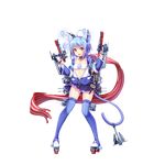  :d ahoge aixioo american_flag anchor animal_ears atlanta_(zhan_jian_shao_nyu) bell bell_collar blue_hair blue_legwear blue_skirt breasts cannon cat_tail collar depth_charge fake_animal_ears fang flag_print full_body garter_straps holding holding_weapon jacket long_sleeves machinery navel official_art open_clothes open_jacket open_mouth panties pantyshot pleated_skirt radio_antenna remodel_(zhan_jian_shao_nyu) rigging scarf short_hair skirt small_breasts smile solo standing strapless tail thighhighs transparent_background tubetop turret underwear weapon white_panties yellow_eyes zhan_jian_shao_nyu 