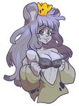  anthro bra breasts buckteeth cleavage clothed clothing crown female grey_hair grey_skin hair long_hair looking_at_viewer mammal mouse mouse_princess rodent smile solo teeth towergirls underwear undressing unknown_artist 