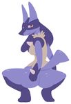 2016 3_fingers 3_toes alpha_channel anthro big_butt blue_fur breasts butt canine chest_spike crouching delelelewop female fur hand_on_butt looking_at_viewer looking_back lucario mammal nintendo orange_eyes pok&eacute;mon raised_tail side_boob simple_background solo spikes toes transparent_background video_games yellow_fur 