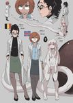  :p ? ad-6-0001a alien barefoot belgian_flag black_eyes black_hair black_legwear character_age clipboard dr._molly_simon dr._sif_runarsdottir egg flag freckles glasses grey_background hands_in_pockets height_chart hushabye icelandic_flag labcoat long_hair long_tail long_tongue measuring monster_girl multiple_girls nude pantyhose pencil_skirt pointy_ears project_a.d.a. red_eyes red_hair rimless_eyewear short_hair simple_background skirt tail tongue tongue_out white_hair white_skin 
