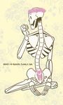  2016 animated_skeleton bone bones-n-boners english_text flower flower_crown looking_at_viewer male not_furry nude papyrus_(undertale) plant ribbons skeleton solo text undead undertale video_games 