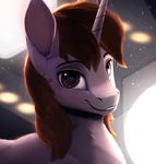  animated black_lips brown_hair equine eyebrows fan_character fur hair horn looking_at_viewer mammal my_little_pony no_sound nude rodrigues404 smile unicorn white_fur 