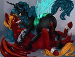  2016 angry angry_sex animal_genitalia anus balls butt descension digital_media_(artwork) domination duo equine erection fan_character fangs female female_domination feral friendship_is_magic fur grin hair hi_res interspecies male male/female mammal my_little_pony nochko penetration penis pussy queen_chrysalis_(mlp) sex simple_background tattered_wings teeth vaginal 
