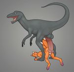  anthro bestiality butt canine dinosaur erection feral fox male/male mammal paws penis size_difference yomari_u 