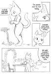2017 ambiguous_gender anthro comic domestic_cat doukutsunezumi english_text felid feline felis hard_translated hi_res kemono mammal monochrome shironeko_(doukutsunezumi) text translated