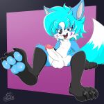 absurd_res anthro canid canine fox genitals hi_res kirudi18 male mammal moxi_the_fox paws penis solo tail