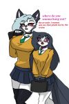 anthro big_breasts blush breasts duo female goo_creature helluva_boss hi_res highschool highschool_uniform loona_(helluva_boss) octavia_(helluva_boss) pace-maker thick_thighs wide_hips
