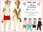2015 aliasing anthro arm_tattoo bird_dog black_bottomwear black_clothing black_pants black_shorts black_text blep blue_(bluekyokitty) blue_body blue_bottomwear blue_clothing blue_eyes blue_fur blue_pants bluekyokitty body_hair border bottomwear boxers_(clothing) boxers_only brown_body brown_fur brown_hair brown_nipples butt button_ears canid canine canis chow_chow clothed clothing digital_drawing_(artwork) digital_media_(artwork) domestic_dog english_text eyebrows flat_colors floppy_ears footprint front_view fully_clothed fur gender_symbol golden_retriever grey_sclera hair happy_trail head_tuft hindpaw hoodie humanoid_hands hunting_dog male male_symbol mammal mastectomy_scar mixed_breed model_sheet navel nipples nude outline pants pawprint pawprint_tattoo paws pink_border pink_bottomwear pink_clothing pink_nose pink_scar pink_shirt pink_shorts pink_sweater pink_tongue pink_topwear plantigrade rear_view red_boxers red_clothing red_underwear retriever scar sebdoggo shirt shorts shoulder_tattoo smile snout solo spitz standing stated_adult stated_age stubble sweater symbol t-shirt tail tank_top tattoo text text_on_clothing text_on_shirt text_on_tank_top text_on_topwear tongue tongue_out topless topwear trans_(lore) trans_man_(lore) triforce_tattoo tuft underwear underwear_only visibly_trans white_body white_fur white_outline wrist_tattoo yellow_body yellow_fur