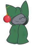 :&lt; absurd_res alpha_channel christmas christmas_ornament cloak clothed clothing domestic_cat eyes_closed felid feline felis gooblie_2 green_cloak grey_body head_tuft hi_res holidays isaac_(gooblie_ii) male mammal simple_background solo toony transparent_background tuft