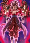  aura biceps blue_eyes blue_sash body_fur buraku_black closed_mouth dougi dragon_ball dragon_ball_heroes earrings highres jewelry long_hair looking_at_viewer male_focus monkey_boy monkey_tail multiple_boys muscular muscular_male no_nipples pants pectorals pink_fur potara_earrings red_fur red_hair saiyan sash son_goku son_goku_(xeno) spiked_hair super_full_power_saiyan_4_limit_breaker super_saiyan super_saiyan_4 tail time_patrol_(dragon_ball) vegeta vegeta_(xeno) vegetto_(xeno) 