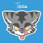 1:1 2016 ambiguous_gender blep blue_background canid canine canis domestic_dog facial_scar feral fur ginga_(series) grey_body grey_fur grey_stripes headshot_portrait kagetora_(ginga) kemono low_res mammal outline pink_tongue portrait scar simple_background solo striped_body striped_fur stripes temitess tongue tongue_out white_body white_fur white_inner_ear white_outline yellow_eyes