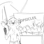1:1 2023 anthro bodily_fluids canid canine clothed clothing currency_symbol digital_drawing_(artwork) digital_media_(artwork) disney dollar_sign english_text food fox gloves_(marking) holding_food holding_object male mammal markings nick_wilde pawpsicle popsicle red_fox shaking simple_background solo sweat sweatdrop swimming_trunks swimwear symbol text thermite topless topless_male umbrella wide_eyed zootopia