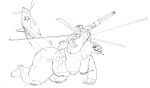 2022 aircraft all_fours anthro belly breasts cettus female gatling_gun gun hanging_belly hanging_breasts helicopter living_aircraft living_machine living_vehicle machine machine_gun mi-24 minigun nipples nude overweight overweight_anthro overweight_female ranged_weapon rotor sketch smile smirk solo star_(shape) tail thick_thighs vehicle weapon