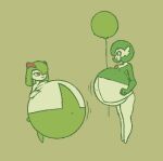 alien balloon belly big_belly bo-the-sno body_inflation duo female female/female gardevoir generation_3_pokemon humanoid hyper_inflation inflatable inflation kirlia nintendo pokemon pokemon_(species)