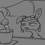 1:1 2023 alcohol anthro beverage container cup daxter digital_drawing_(artwork) digital_media_(artwork) eyewear eyewear_on_head goggles goggles_on_head half-closed_eyes holding_container holding_object jak_and_daxter male mammal meme monochrome mustelid narrowed_eyes naughty_dog ottsel pouring simple_background solo_focus sony_corporation sony_interactive_entertainment tangerine_(artist) tired_eyes
