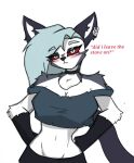 anthro big_breasts blush breasts cleavage clothed clothing female helluva_boss hi_res loona_(helluva_boss) pace-maker small_waist solo wide_hips